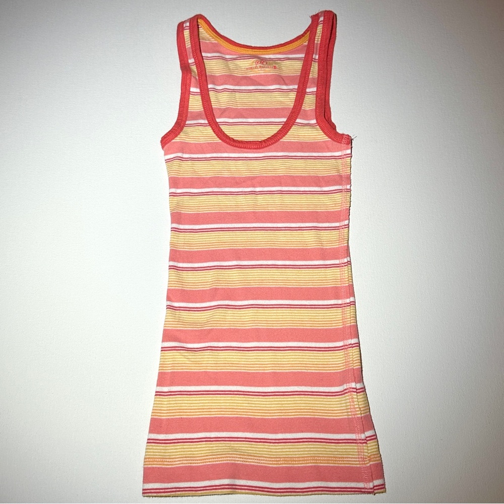 Striped Y2K pink Tank Top Cami Sleeveless Shirt SO sz small long